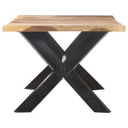 Tavolo da Pranzo 200x100x75cm Legno Massello con Finitura Ambra | homemem39