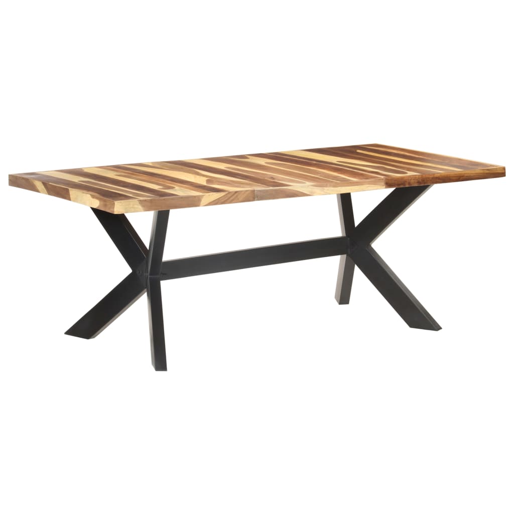 Tavolo da Pranzo 200x100x75cm Legno Massello con Finitura Ambra | homemem39