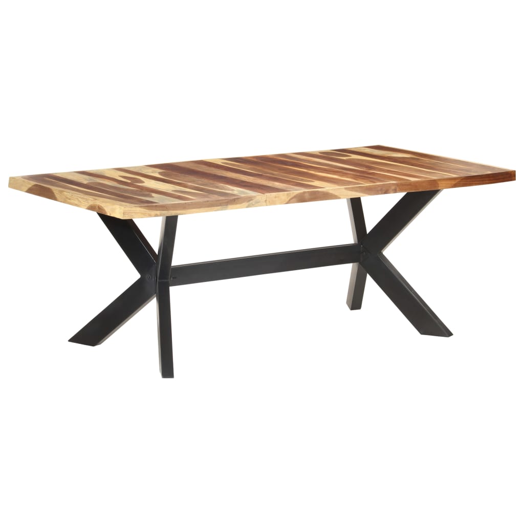 Tavolo da Pranzo 200x100x75cm Legno Massello con Finitura Ambra | homemem39