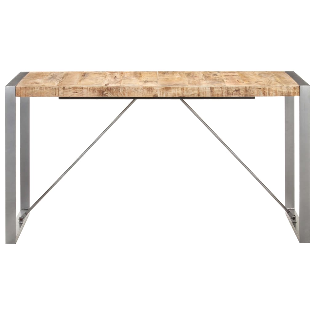 Tavolo da Pranzo 140x70x75 cm in Legno Massello di Mango Grezzo | homemem39