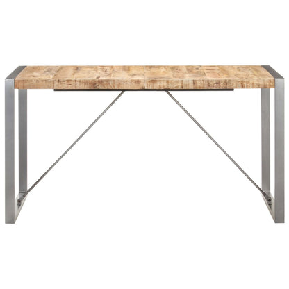 Tavolo da Pranzo 140x70x75 cm in Legno Massello di Mango Grezzo | homemem39