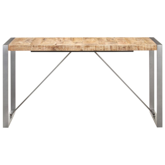 Tavolo da Pranzo 140x70x75 cm in Legno Massello di Mango Grezzo | homemem39