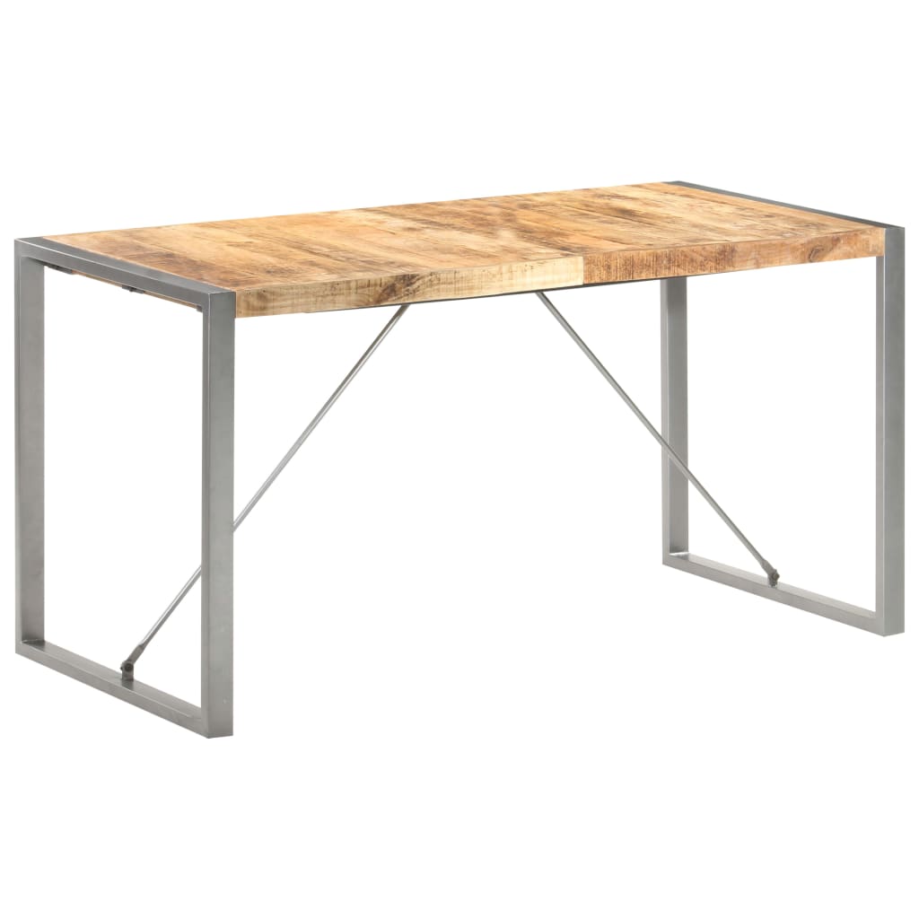 Tavolo da Pranzo 140x70x75 cm in Legno Massello di Mango Grezzo | homemem39