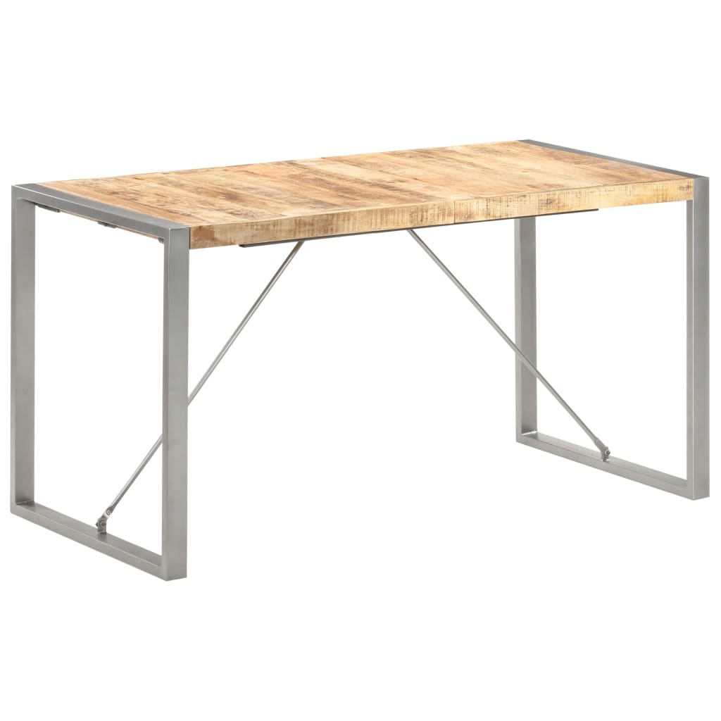 Tavolo da Pranzo 140x70x75 cm in Legno Massello di Mango Grezzo | homemem39