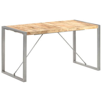 Tavolo da Pranzo 140x70x75 cm in Legno Massello di Mango Grezzo | homemem39
