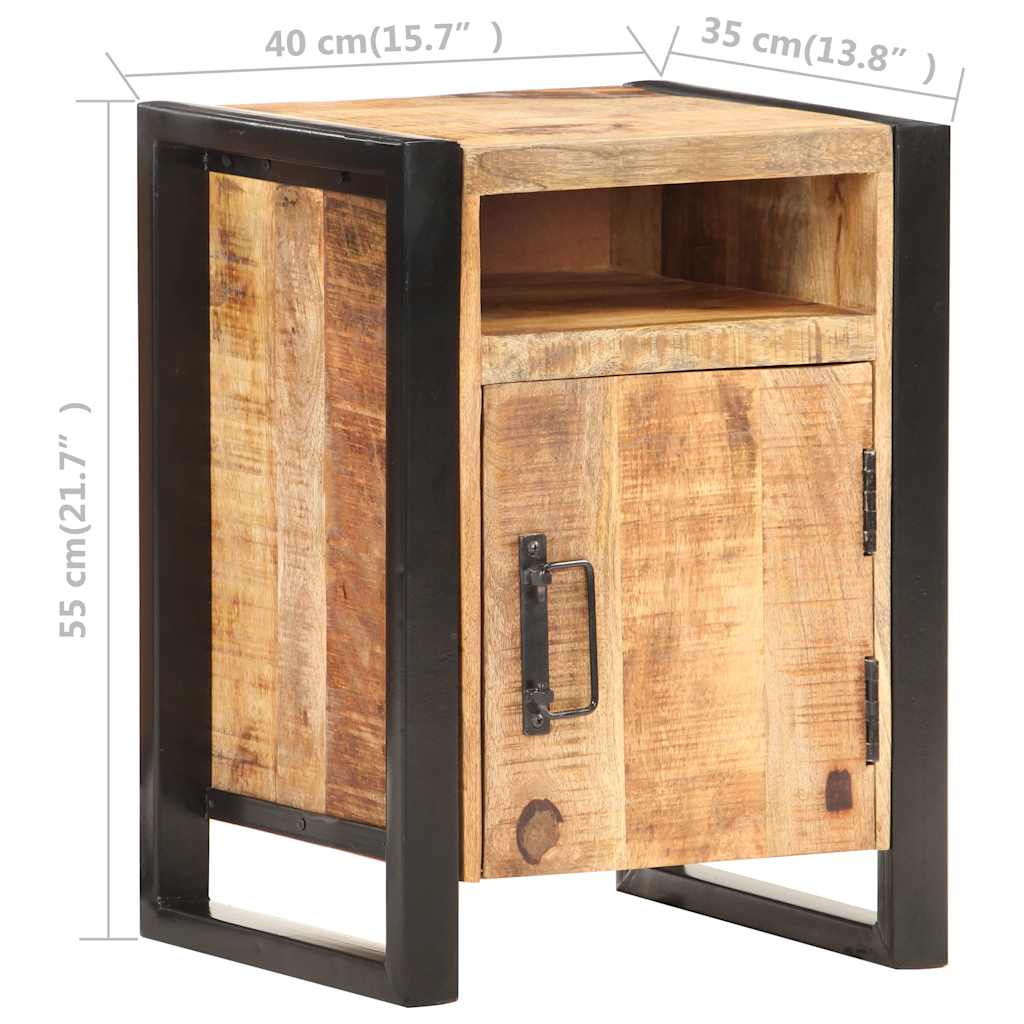 Comodino 40x35x55 cm in Legno Massello di Mango | homemem39