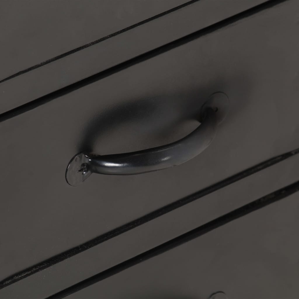 Credenza 110x30x65 cm in Massello di Mango Grezzo e Acciaio - homemem39