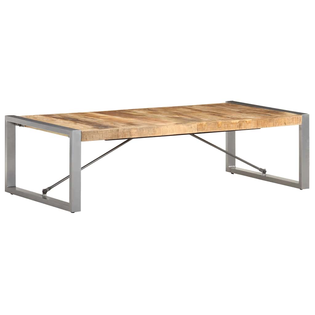 Tavolino da Salotto 140x70x40 cm in Legno di Mango Grezzo