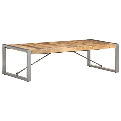 Tavolino da Salotto 140x70x40 cm in Legno di Mango Grezzo