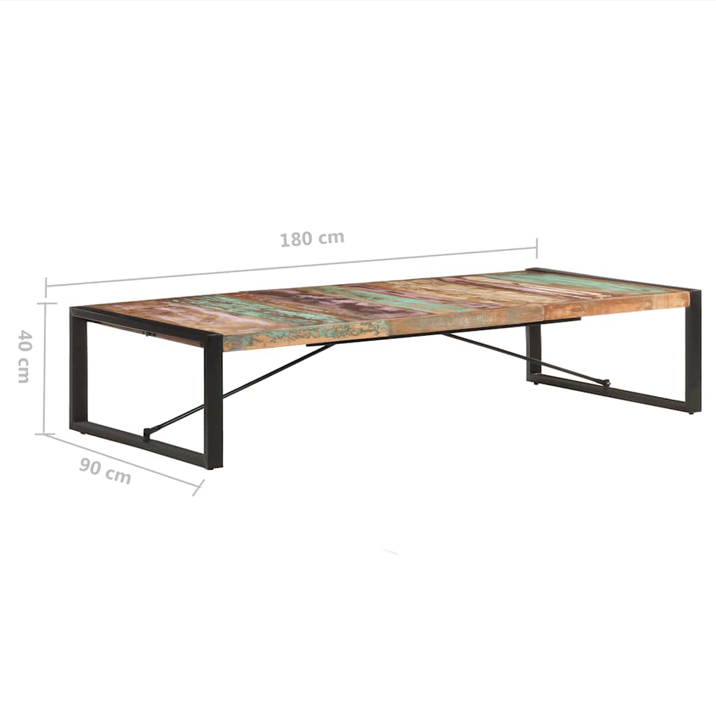 Tavolino da Salotto 180x90x40 cm in Legno Massello di Recupero | homemem39