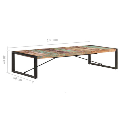 Tavolino da Salotto 180x90x40 cm in Legno Massello di Recupero