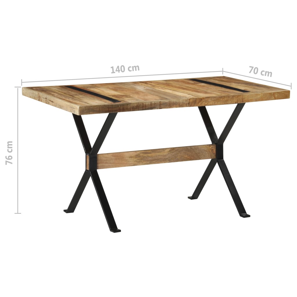 Tavolo da Pranzo 140x70x76 cm in Legno di Mango Grezzo | homemem39
