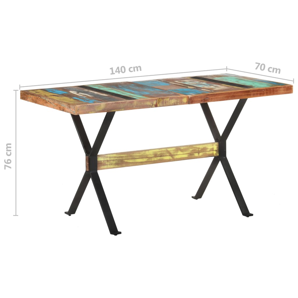 Tavolo da Pranzo 140x70x76 cm in Legno Massello di Recupero | homemem39