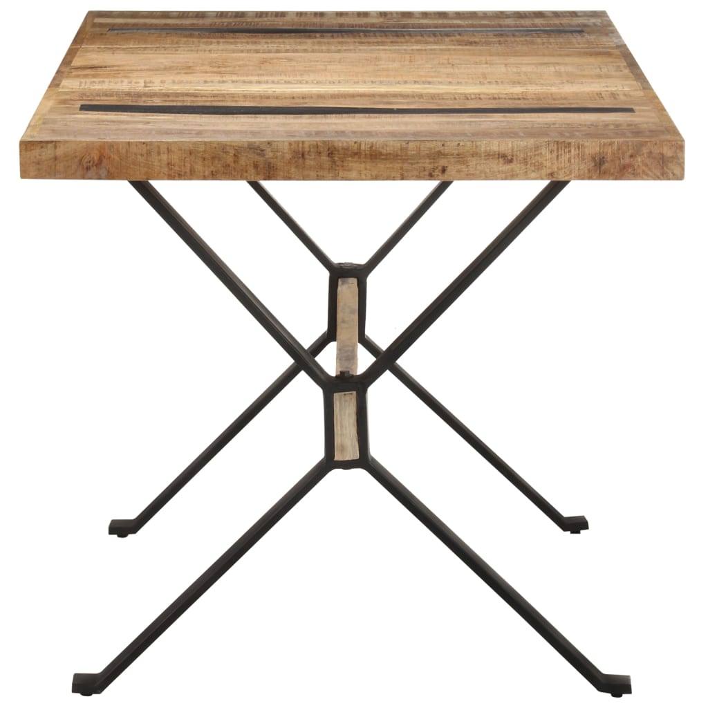 Tavolo da Pranzo 160x80x76 cm in Legno Massello di Mango Grezzo | homemem39