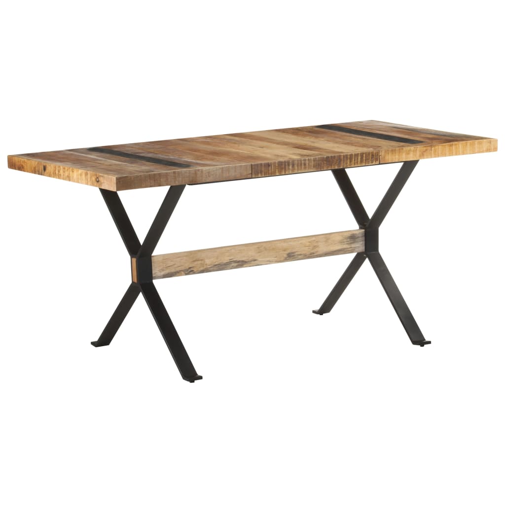 Tavolo da Pranzo 160x80x76 cm in Legno Massello di Mango Grezzo | homemem39