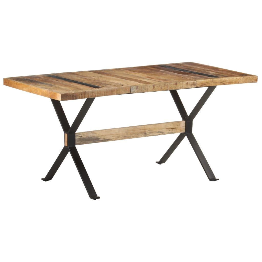 Tavolo da Pranzo 160x80x76 cm in Legno Massello di Mango Grezzo | homemem39