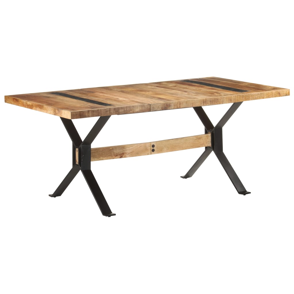 Tavolo da Pranzo 180x90x76 cm in Legno Massello di Mango Grezzo | homemem39