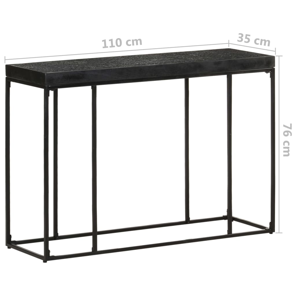 Tavolo Consolle Nero 110x35x76 cm Massello di Acacia e Mango - homemem39