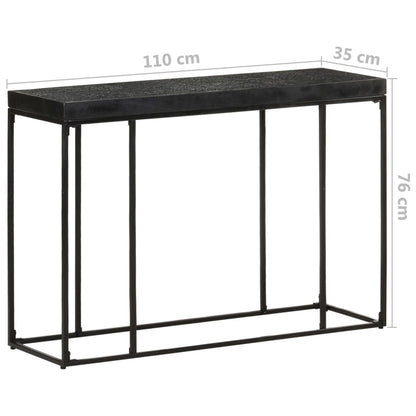 Tavolo Consolle Nero 110x35x76 cm Massello di Acacia e Mango - homemem39