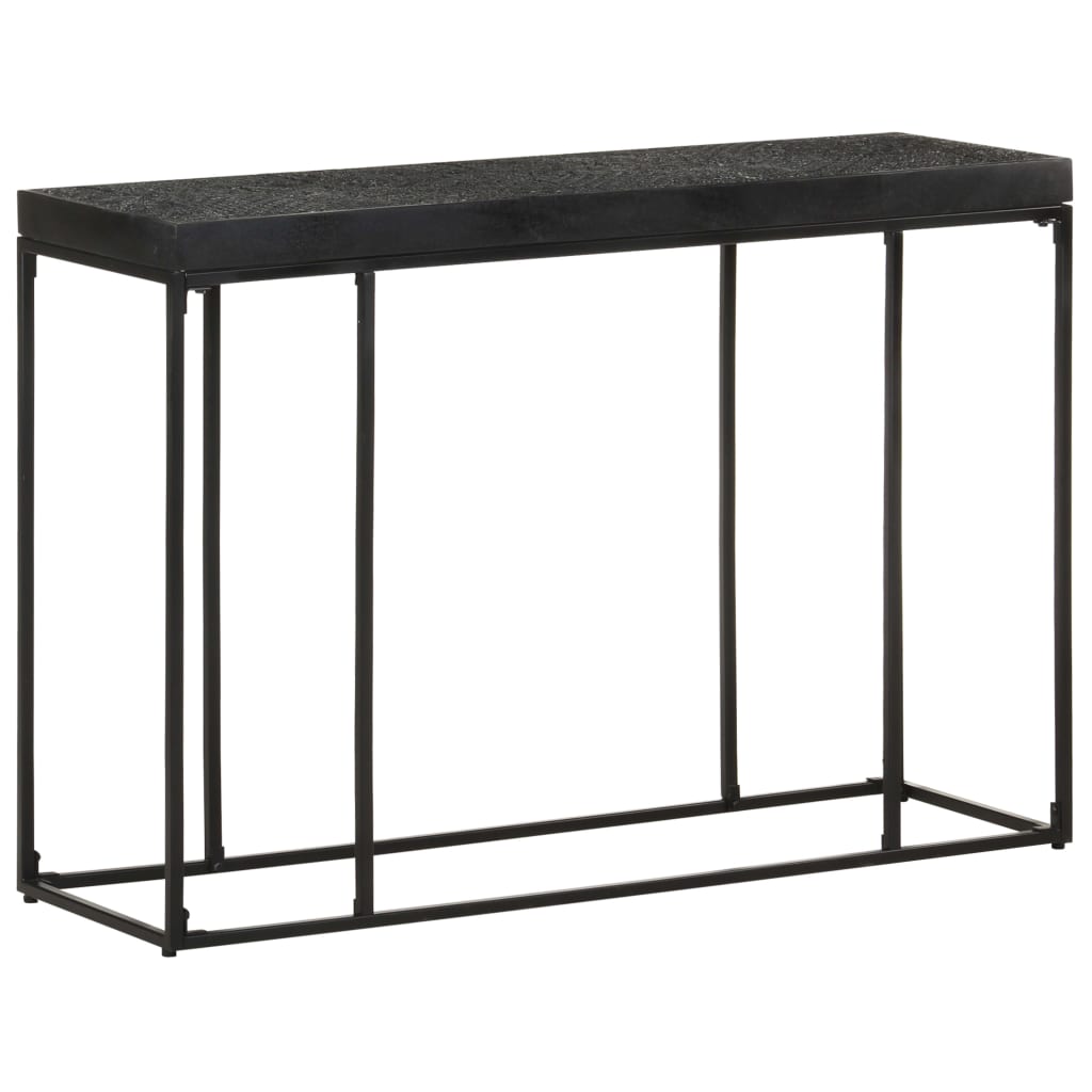 Tavolo Consolle Nero 110x35x76 cm Massello di Acacia e Mango - homemem39