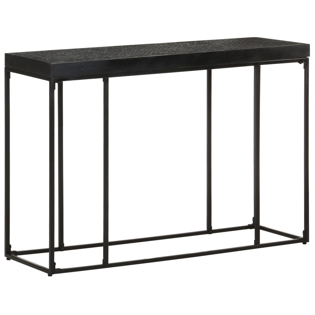 Tavolo Consolle Nero 110x35x76 cm Massello di Acacia e Mango - homemem39