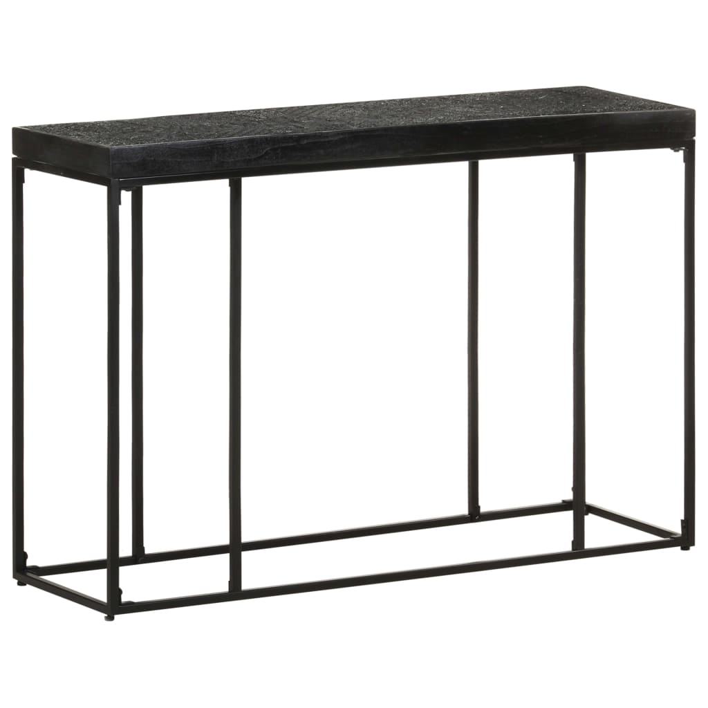 Tavolo Consolle Nero 110x35x76 cm Massello di Acacia e Mango | homemem39