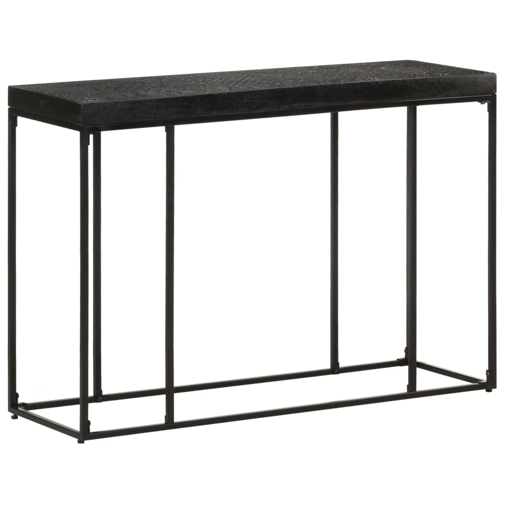 Tavolo Consolle Nero 110x35x76 cm Massello di Acacia e Mango - homemem39