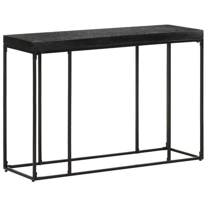 Tavolo Consolle Nero 110x35x76 cm Massello di Acacia e Mango