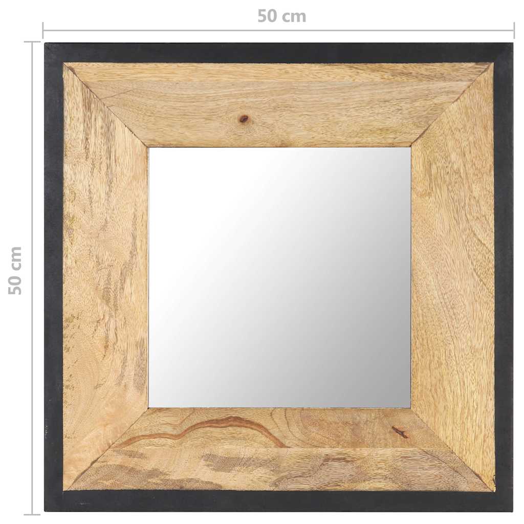 Specchio 50x50 cm in Legno Massello di Mango