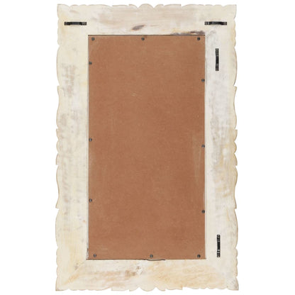 Specchio Bianco 80x50 cm in Legno Massello di Mango