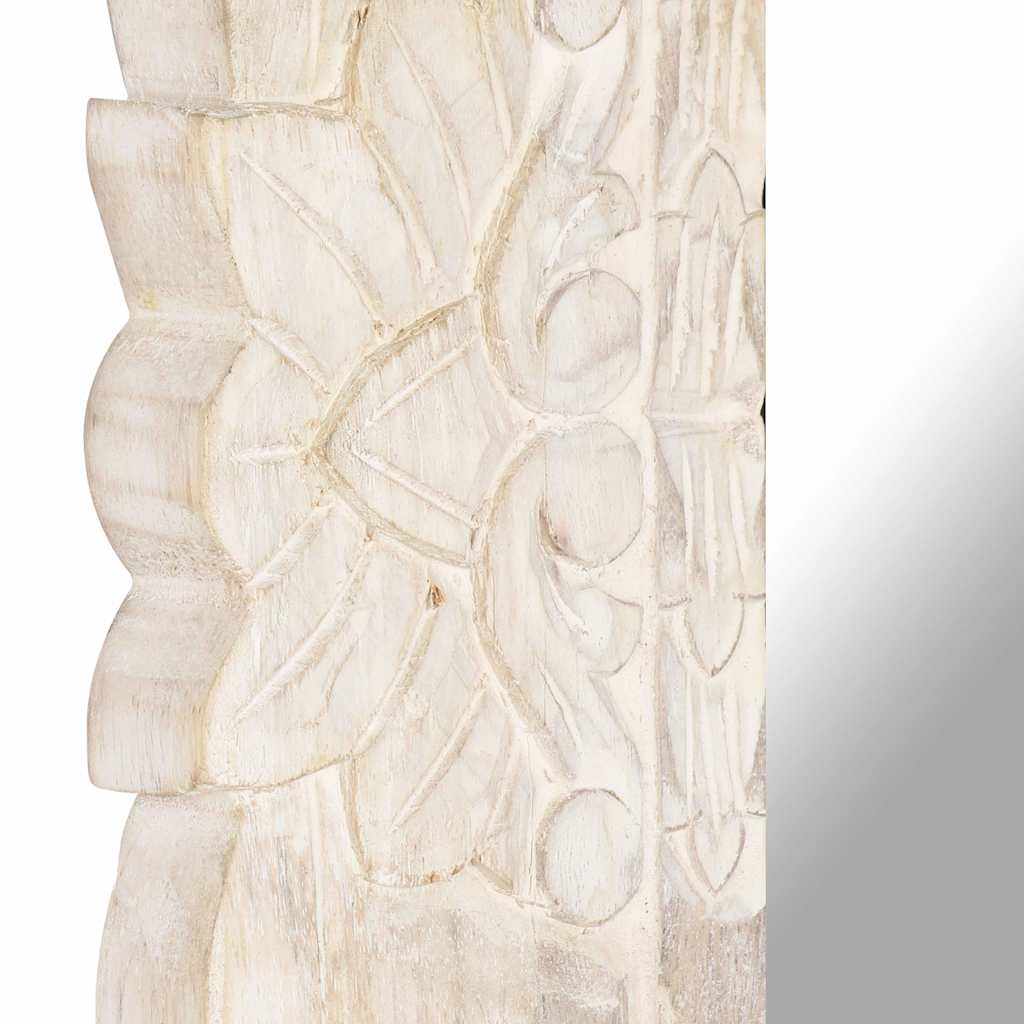 Specchio Bianco 80x50 cm in Legno Massello di Mango