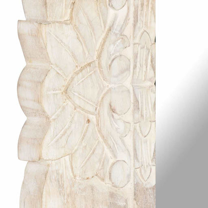 Specchio Bianco 80x50 cm in Legno Massello di Mango