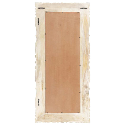 Specchio Bianco 110x50 cm in Legno Massello di Mango