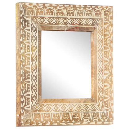 Specchio Intagliato a Mano 50x50x2,6 cm in Massello di Mango | homemem39