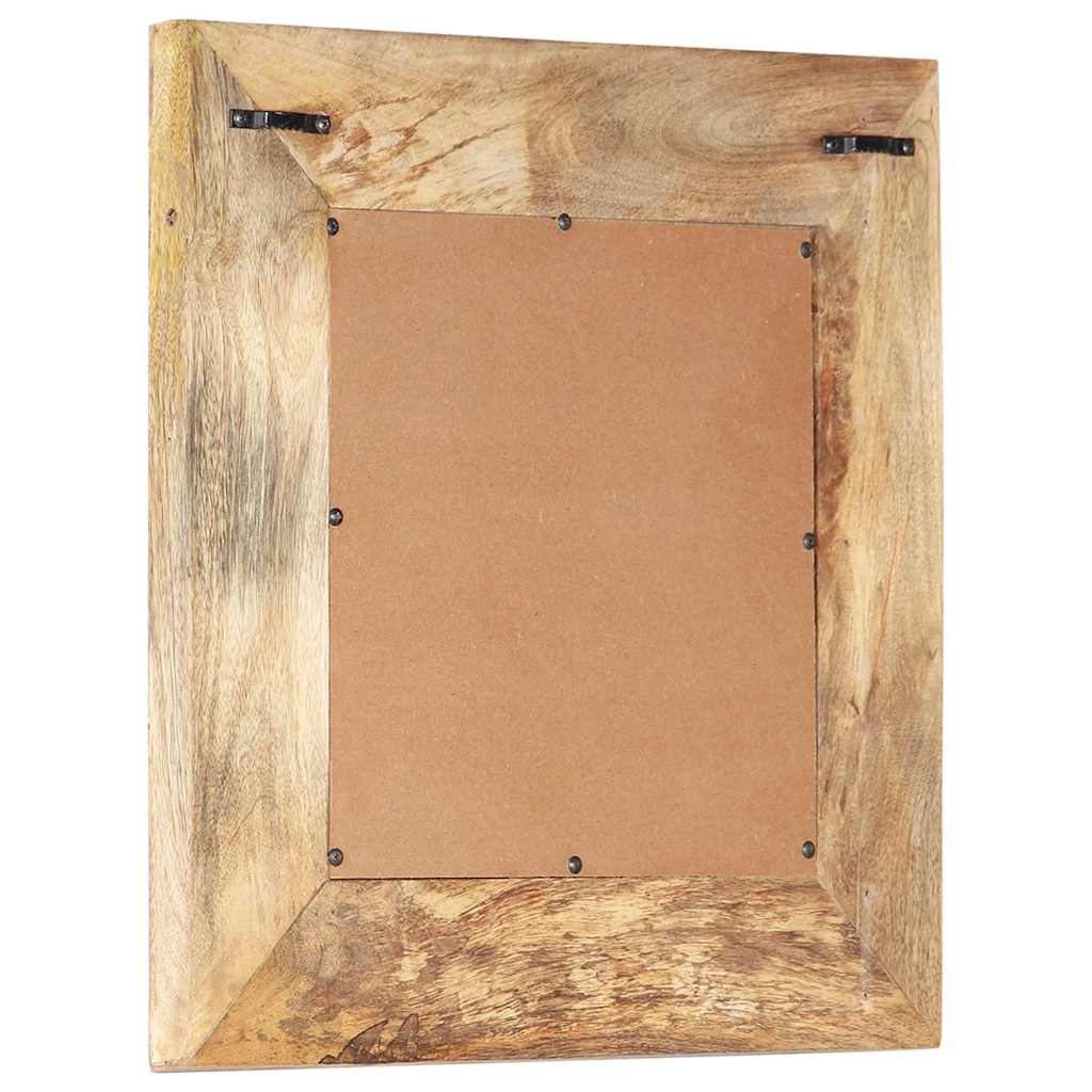 Specchio Intagliato a Mano Bianco 50x50x2,5cm in Legno di Mango