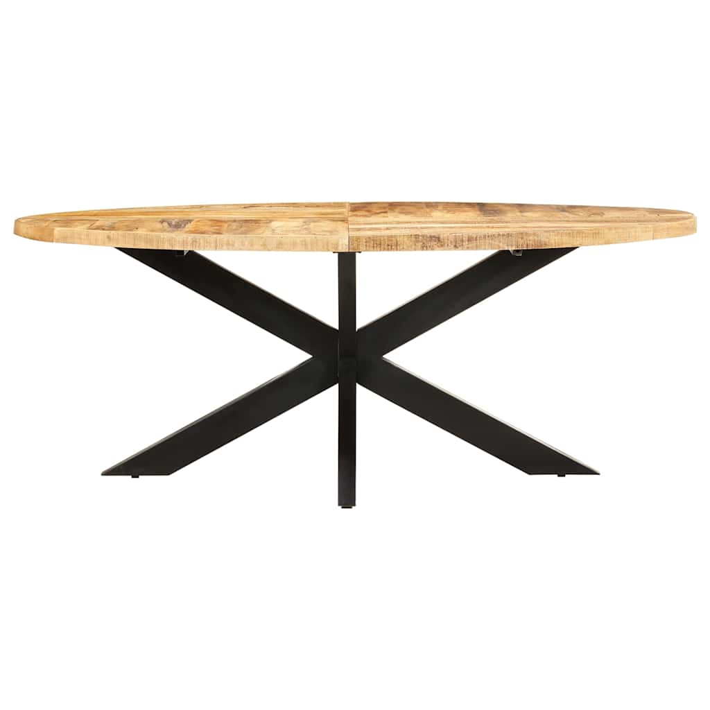 Tavolo da Pranzo Ovale 200x100x75cm in Massello di Mango Grezzo | homemem39
