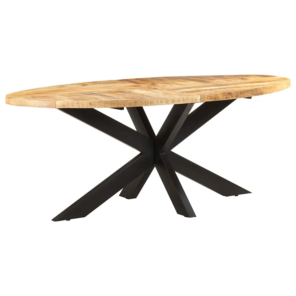 Tavolo da Pranzo Ovale 200x100x75cm in Massello di Mango Grezzo | homemem39