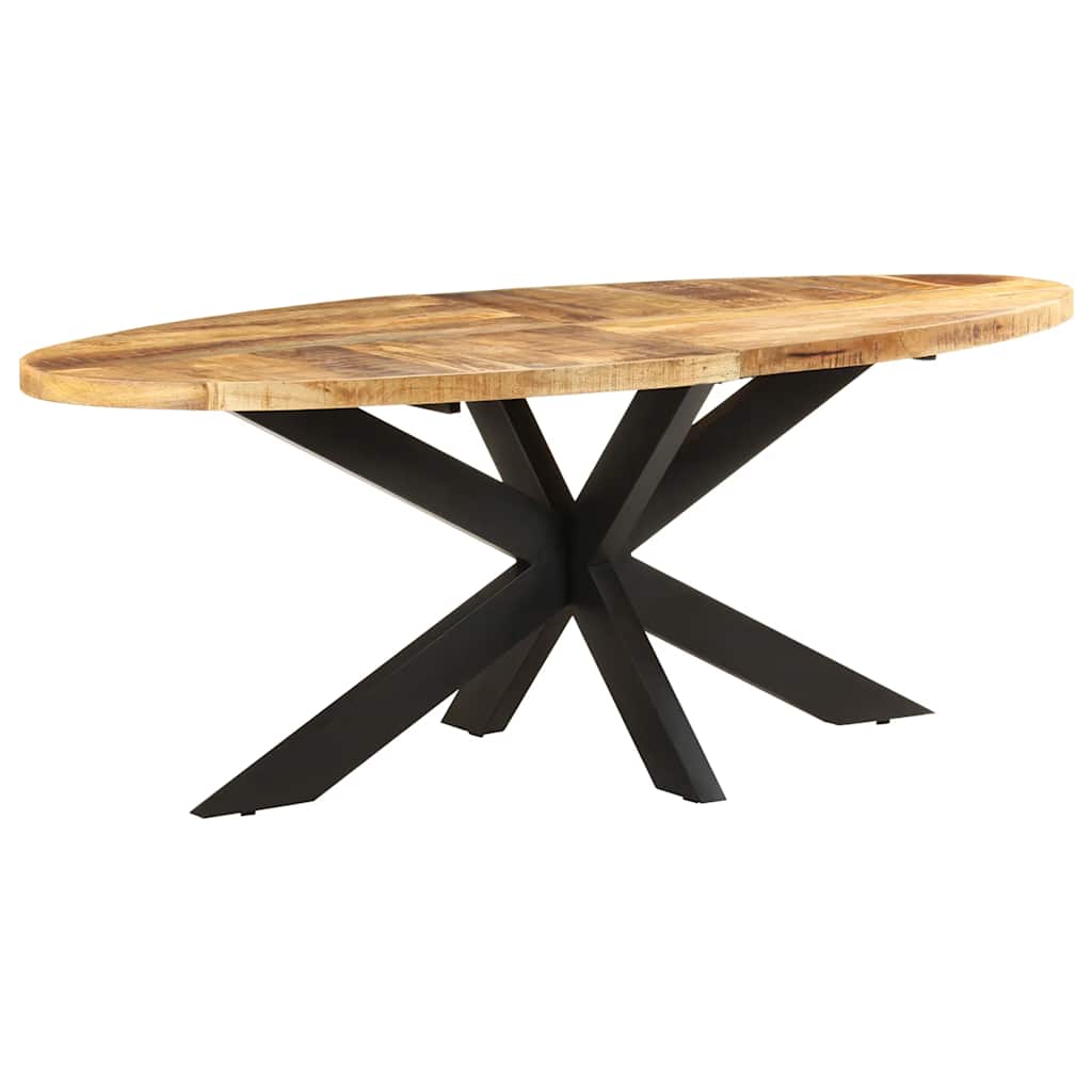 Tavolo da Pranzo Ovale 200x100x75cm in Massello di Mango Grezzo | homemem39