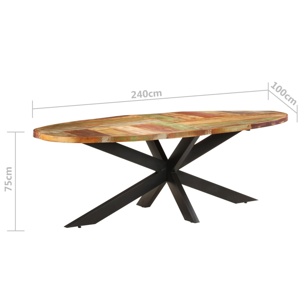 Tavolo da Pranzo 240x100x75 cm in Legno Massello di Recupero | homemem39