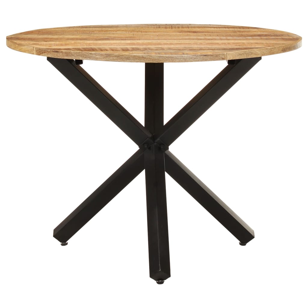 Tavolo da Pranzo Rotondo 100x100x75 cm Massello di Mango Grezzo - homemem39