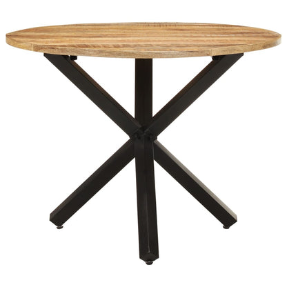 Tavolo da Pranzo Rotondo 100x100x75 cm Massello di Mango Grezzo - homemem39