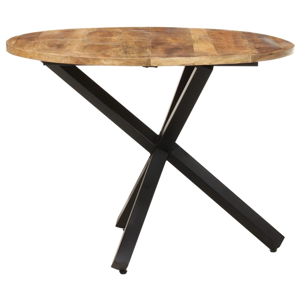 Tavolo da Pranzo Rotondo 100x100x75 cm Massello di Mango Grezzo - homemem39