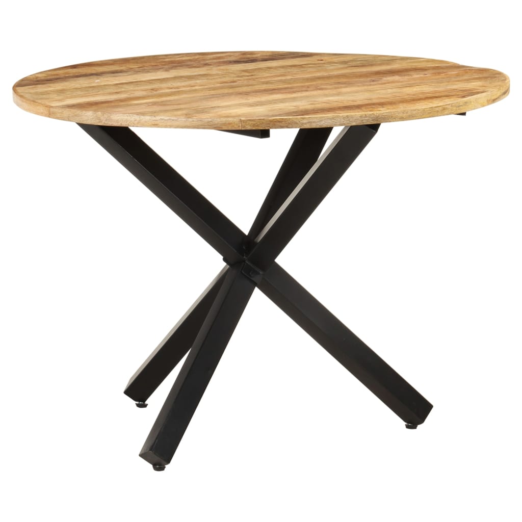 Tavolo da Pranzo Rotondo 100x100x75 cm Massello di Mango Grezzo - homemem39