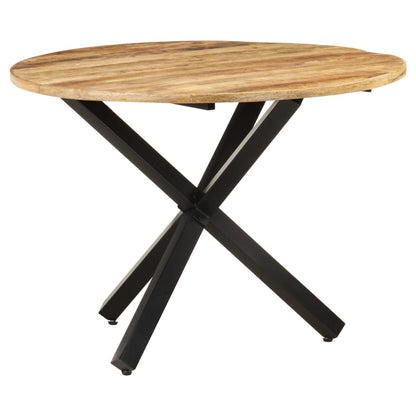 Tavolo da Pranzo Rotondo 100x100x75 cm Massello di Mango Grezzo - homemem39