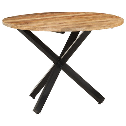 Tavolo da Pranzo Rotondo 100x100x75 cm Massello di Mango Grezzo - homemem39