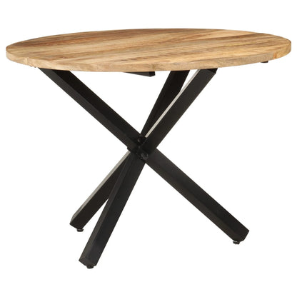 Tavolo da Pranzo Rotondo 100x100x75 cm Massello di Mango Grezzo - homemem39