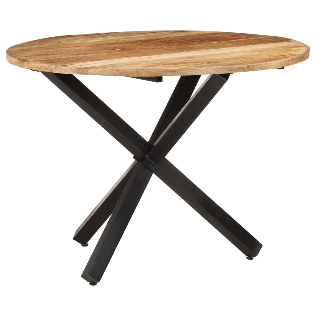 Tavolo da Pranzo Rotondo 100x100x75 cm Massello di Mango Grezzo - homemem39