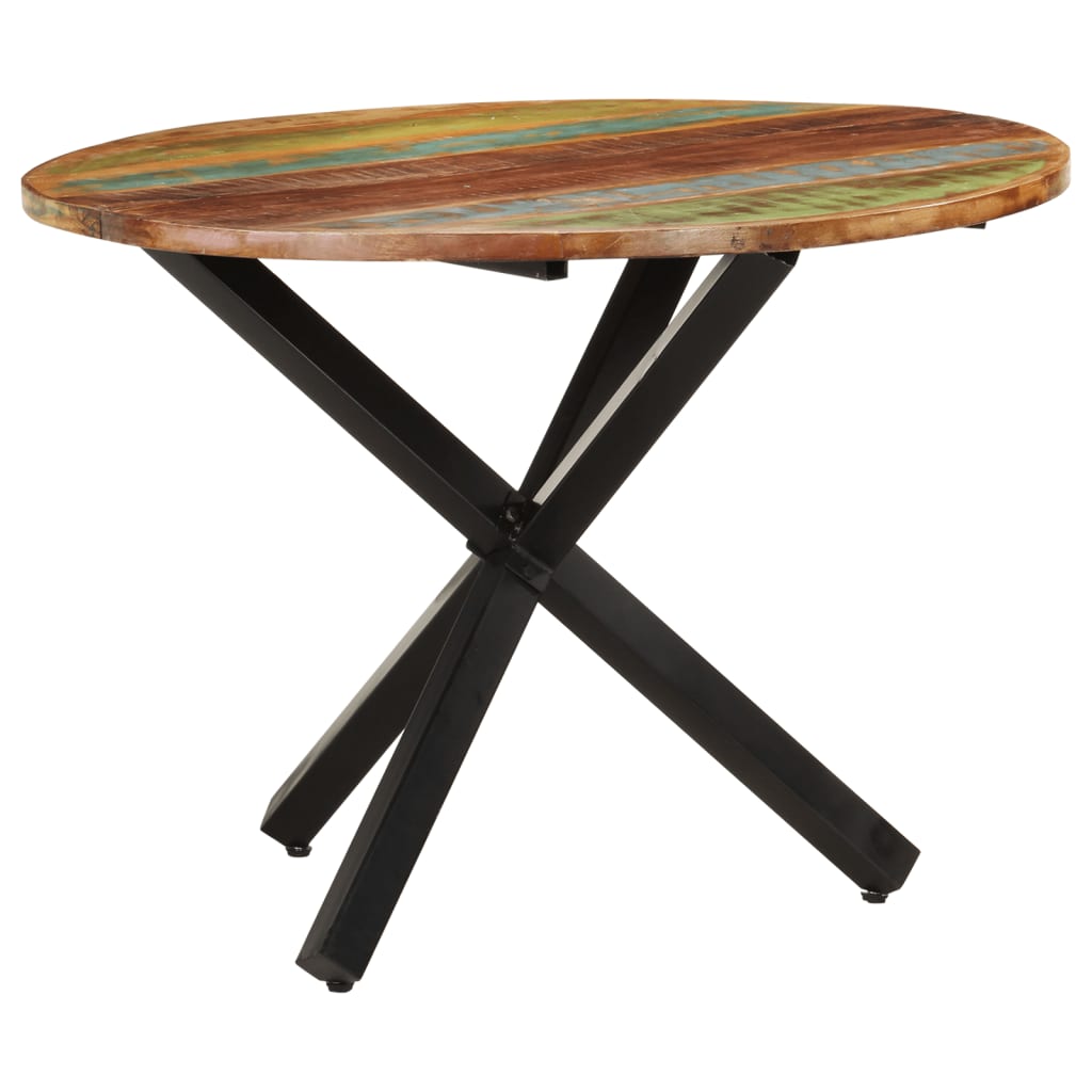 Tavolo da Pranzo Rotondo 100x100x75 cm Massello di Recupero - homemem39