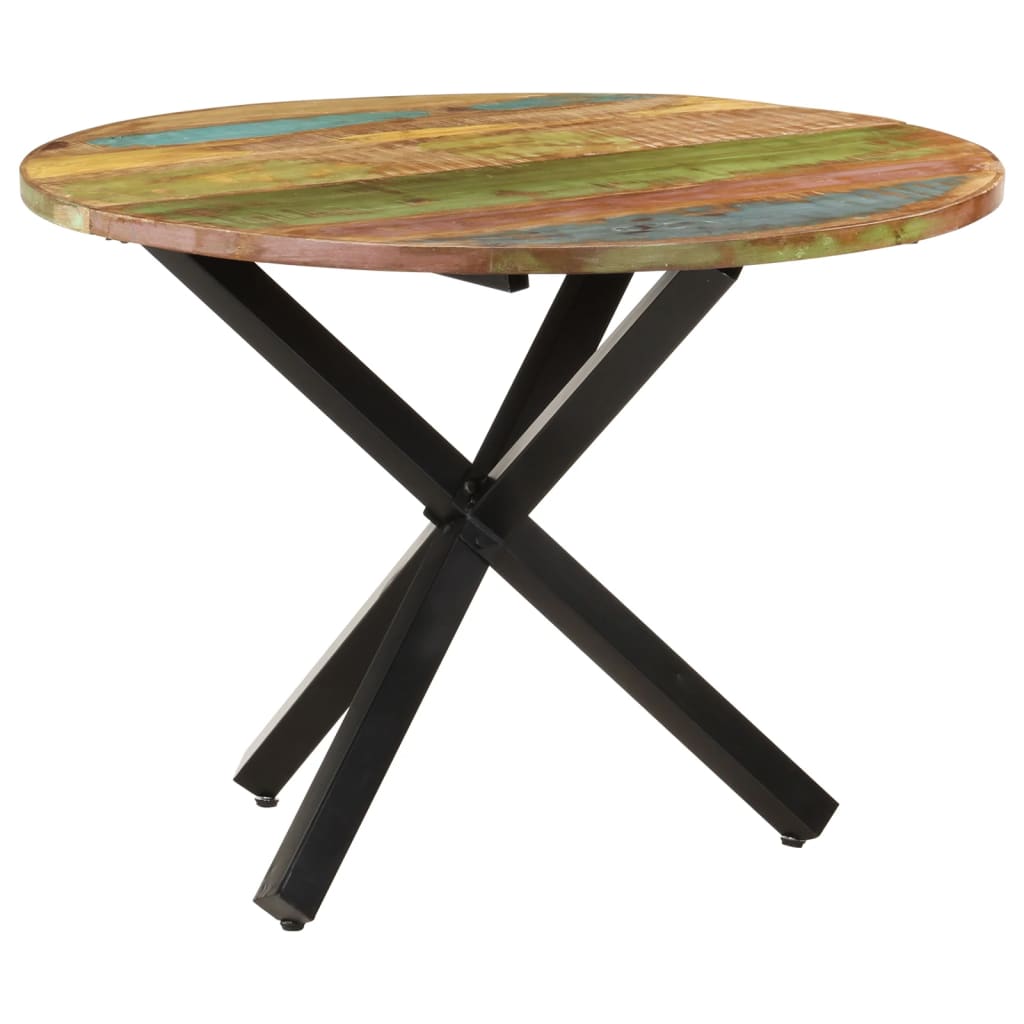 Tavolo da Pranzo Rotondo 100x100x75 cm Massello di Recupero - homemem39