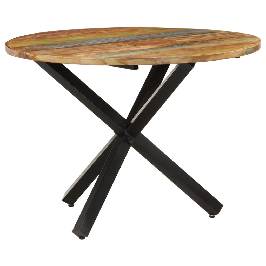 Tavolo da Pranzo Rotondo 100x100x75 cm Massello di Recupero - homemem39